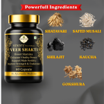 Menzyte™ Veershakti Men's Vitality Booster Capsules | Improve Strength, Energy & Stamina | Ayurvedic Herbal Supplement for Men Pack of 60 - Image 3